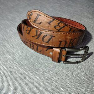 Leather Belt Brown Mens Western Cowboy DKBL Buckle